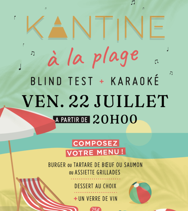 soirée kantine à la plage blind test karaoke 22-07-22